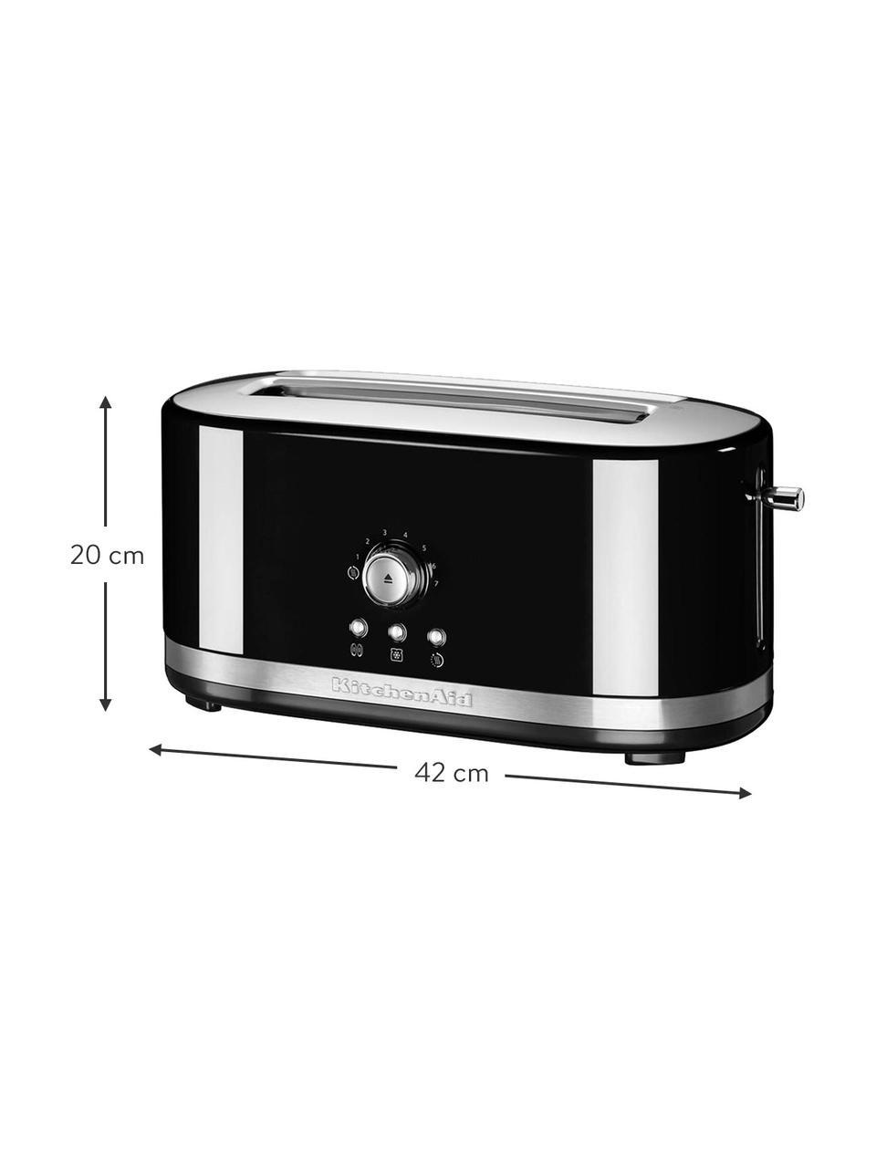 Langschlitz-Toaster KitchenAid, Gehäuse: Aluminiumdruckguss, Edels, Schwarz, 42 x 20 cm