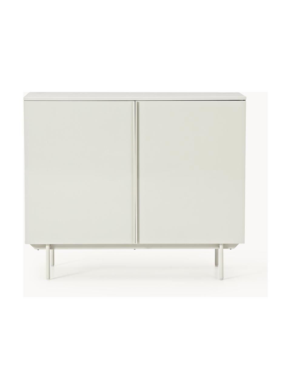 Credenza alta in legno Elona, Beige chiaro, Larg. 100 x Alt. 120 cm