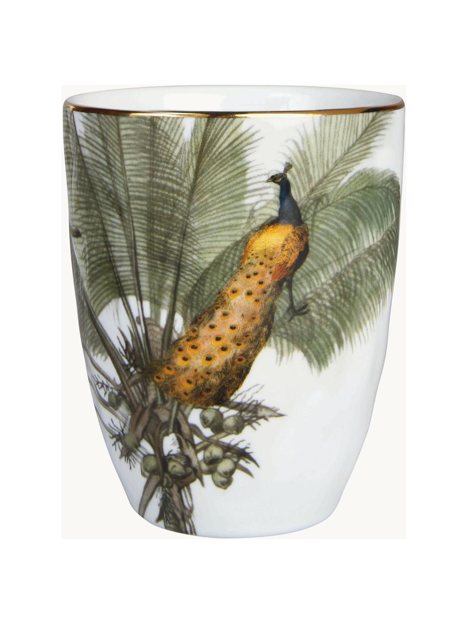 Sada pohárků s tropickým vzorem Animaux, 4 díly, Porcelán, Více barev, Ø 8 cm, V 10 cm, 225 ml