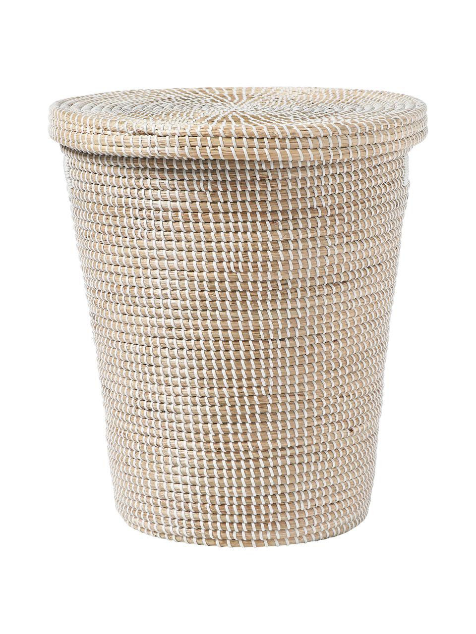 Opbergmand Aleya van zeegras met deksel, Zeegras, kunststof, Beige, Ø 40 x H 53 cm