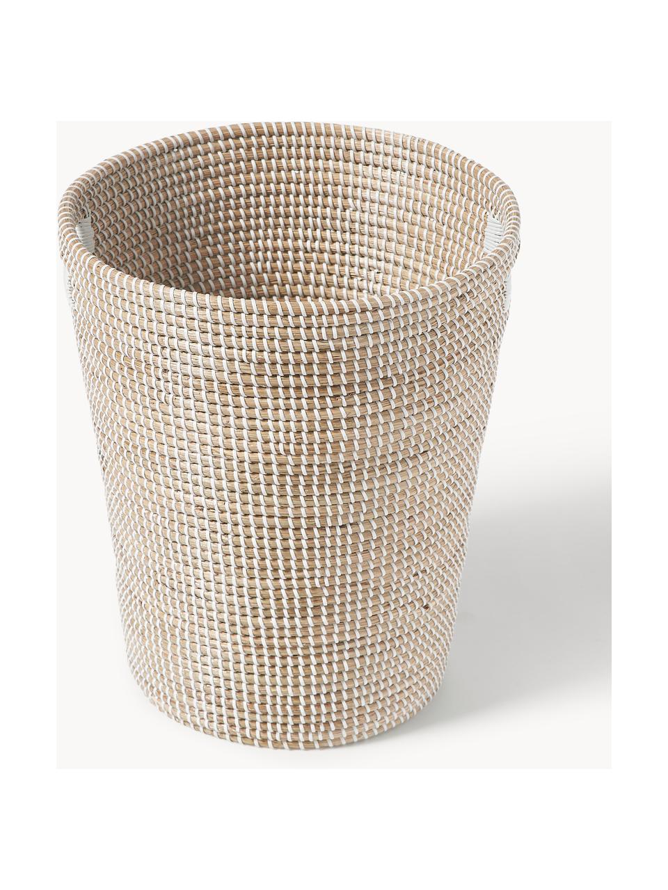 Panier de rangement en jonc de mer avec couvercle Aleya, Jonc de mer, plastique, Beige, Ø 40 x haut. 53 cm