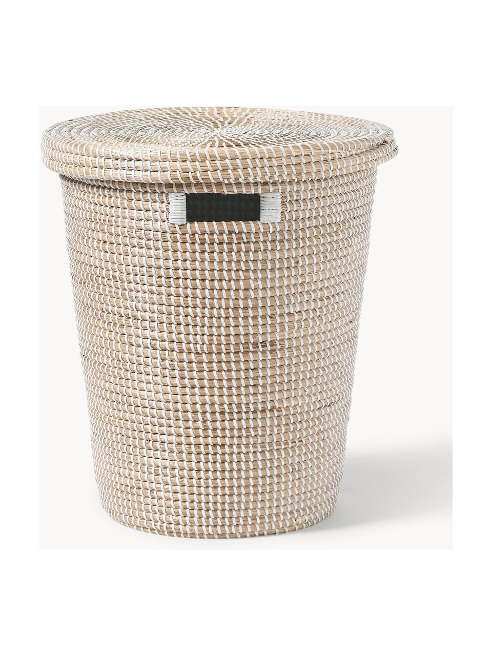 Cesta de jacinto de agua con tapadera Aleya, Jacintos de agua, plástico, Beige, Ø 40 x Al 53 cm