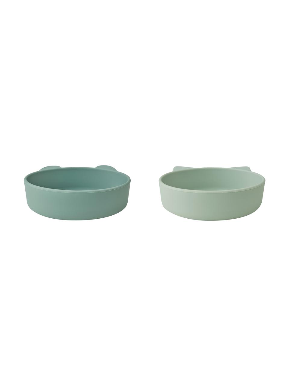 Schalenset Vanessa, 2-delig, 100% siliconen, Groen, pastelgroen, Ø 15 x H 5 cm