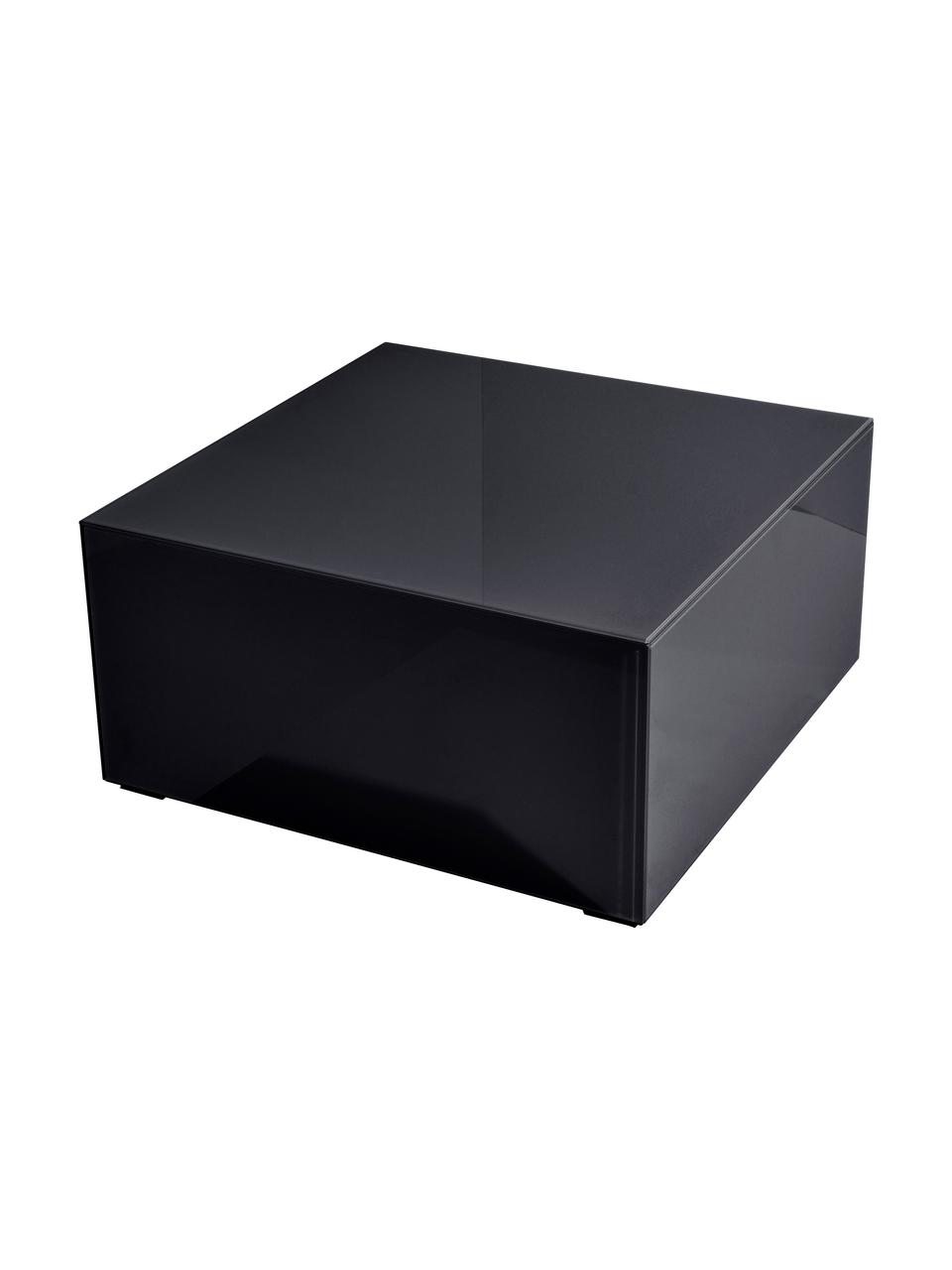 Mesa de centro efecto espejo Pop, Tablero de fibras de densidad media (MDF) con certificado FSC, vidrio tintado, Negro, An 60 x Al 30 cm