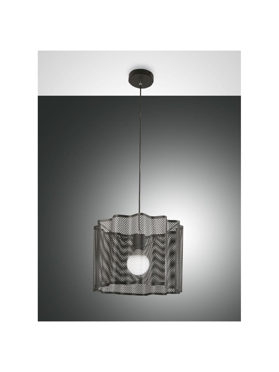 Lámpara de techo Glicine, Pantalla: metal recubierto, Anclaje: metal recubierto, Cable: plástico, Negro, Ø 40 x Al 28 cm