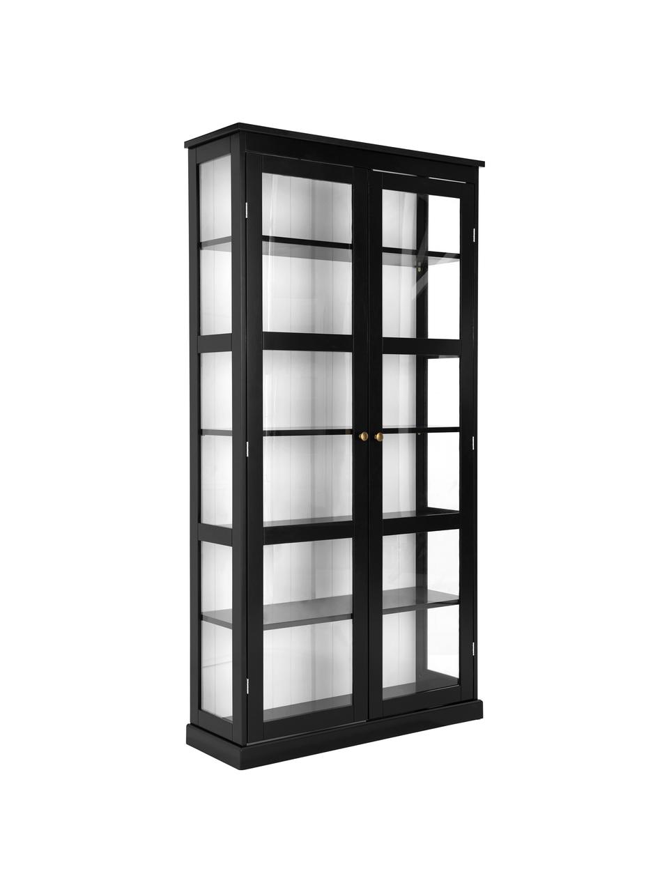 Vitrine Wilma, Noir, larg. 98 x haut. 193 cm