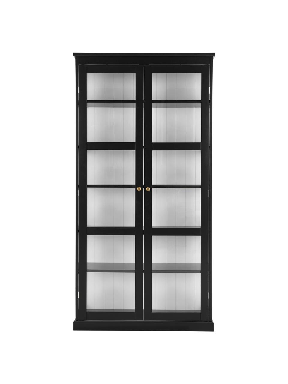 Sklenená vitrína Wilma, Čierna, Š 98 x H 193 cm