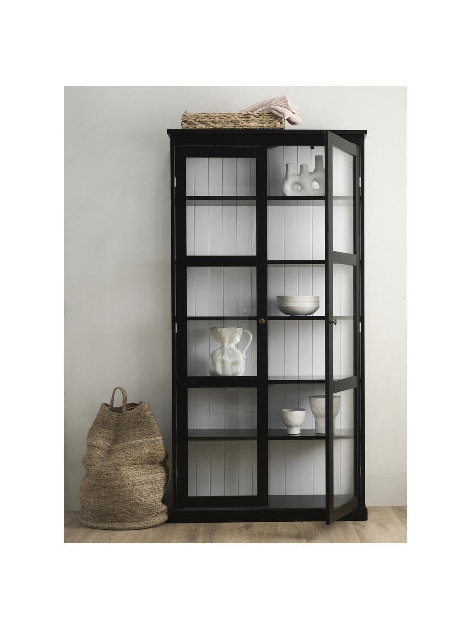 Vitrina Wilma, Estructura: tablero de fibras de dens, Negro, An 98 x Al 193 cm