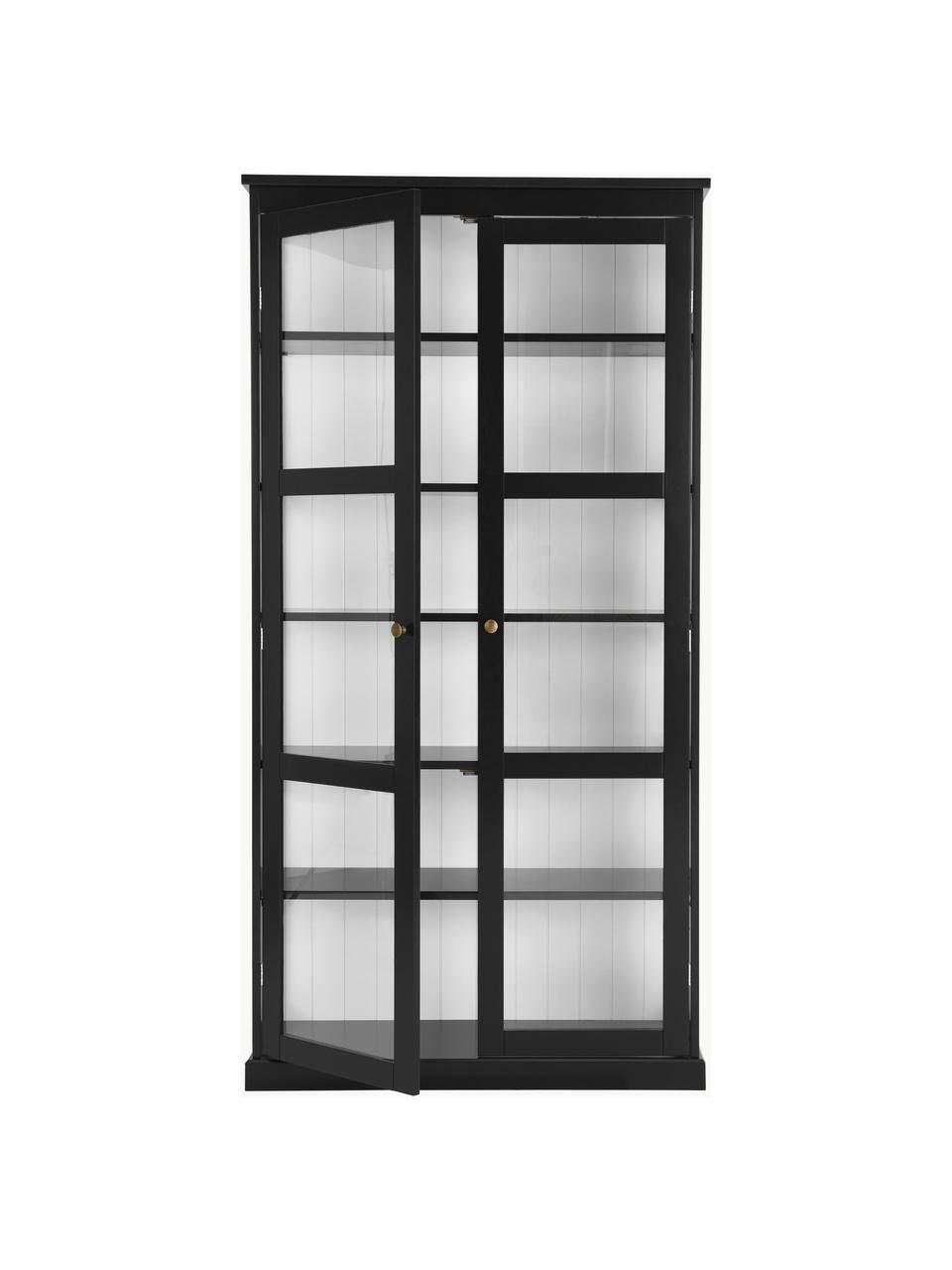 Vitrine Wilma, Noir, larg. 98 x haut. 193 cm