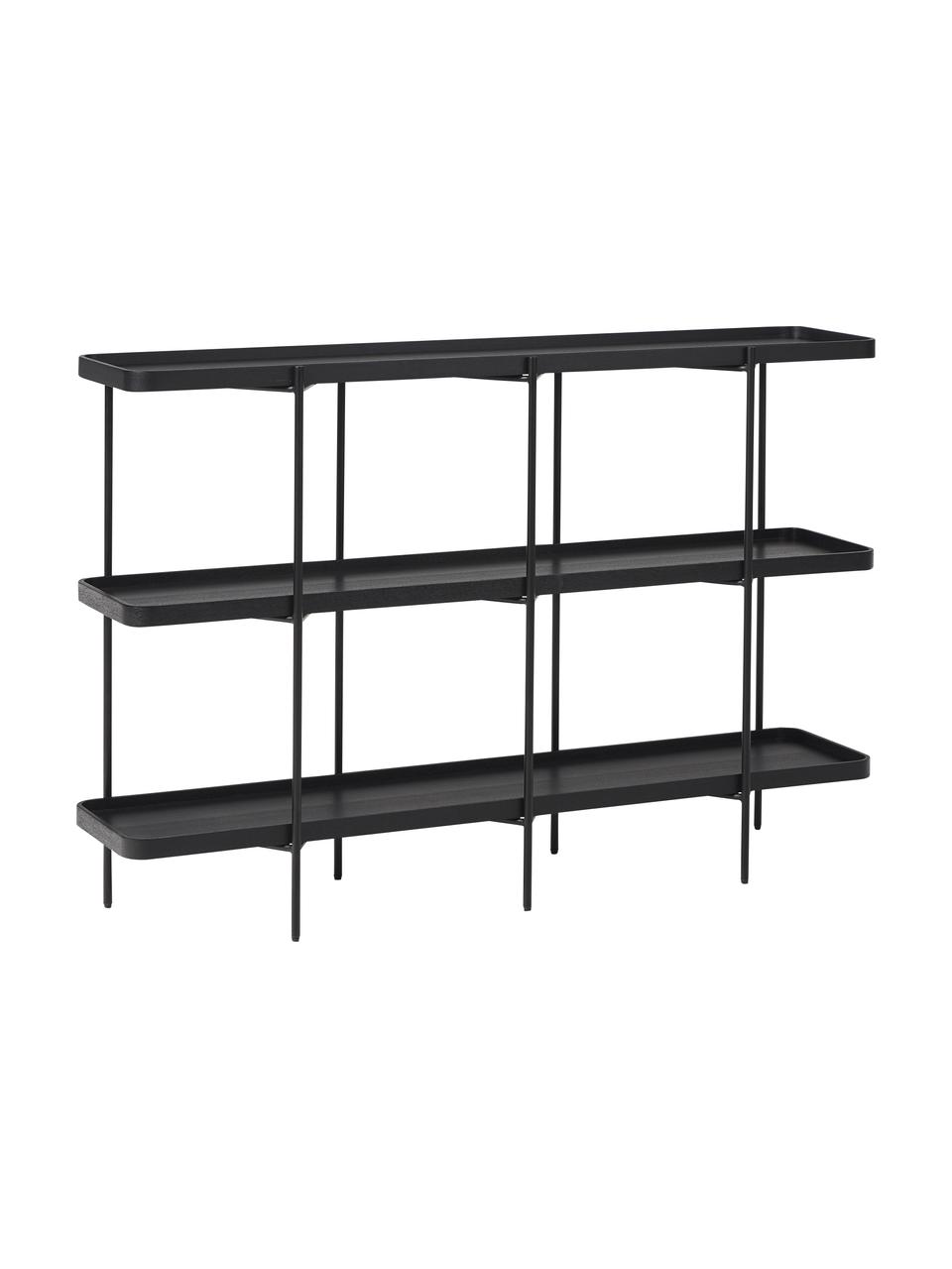Étagère industrielle en bois avec cadre en métal Renee, Noir, larg. 150 x haut. 100 cm
