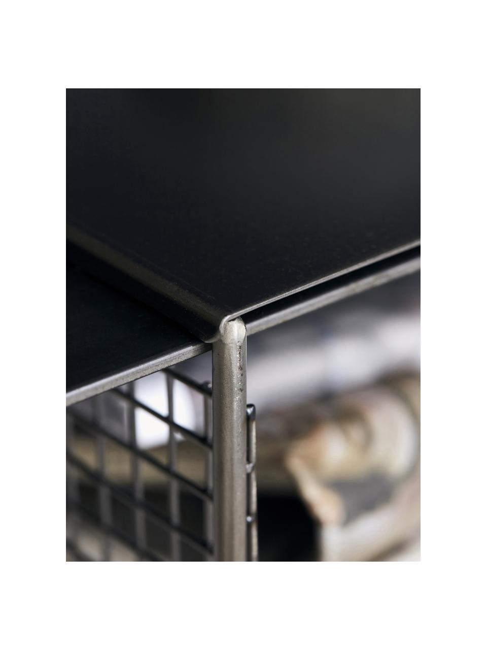 Unterboden-Regal Fari aus Stahl, 2 Stück, Stahl, beschichtet, Schwarz, B 35 x H 14 cm