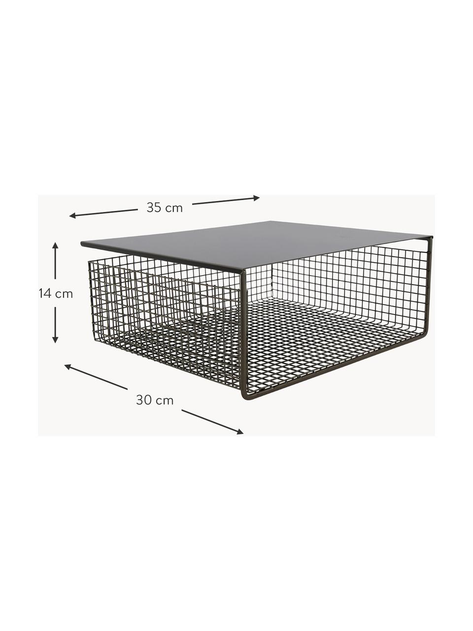 Rangement sous plancher en acier Fari, Acier, enduit, Noir, larg. 35 x haut. 14 cm