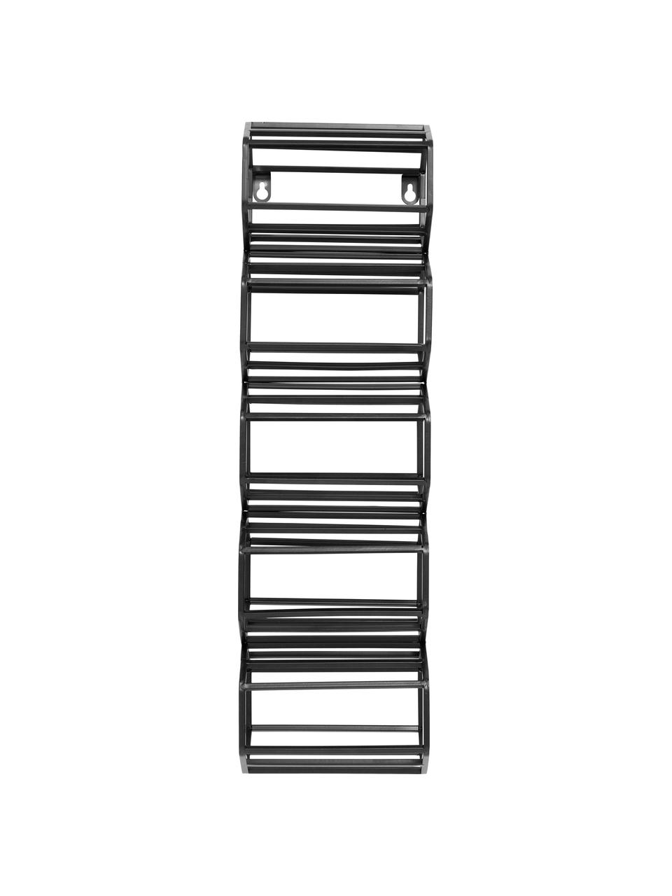 Portabottiglie da parete per 5 bottiglie Irena, Metallo rivestito, Nero, Larg. 16 x Alt. 57 cm