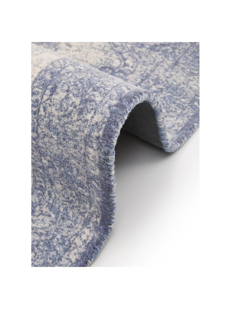 Tappeto vintage in nylon e cotone Elegant, Retro: 100% cotone, Blu, Larg. 160 x Lung. 230 cm (taglia M)