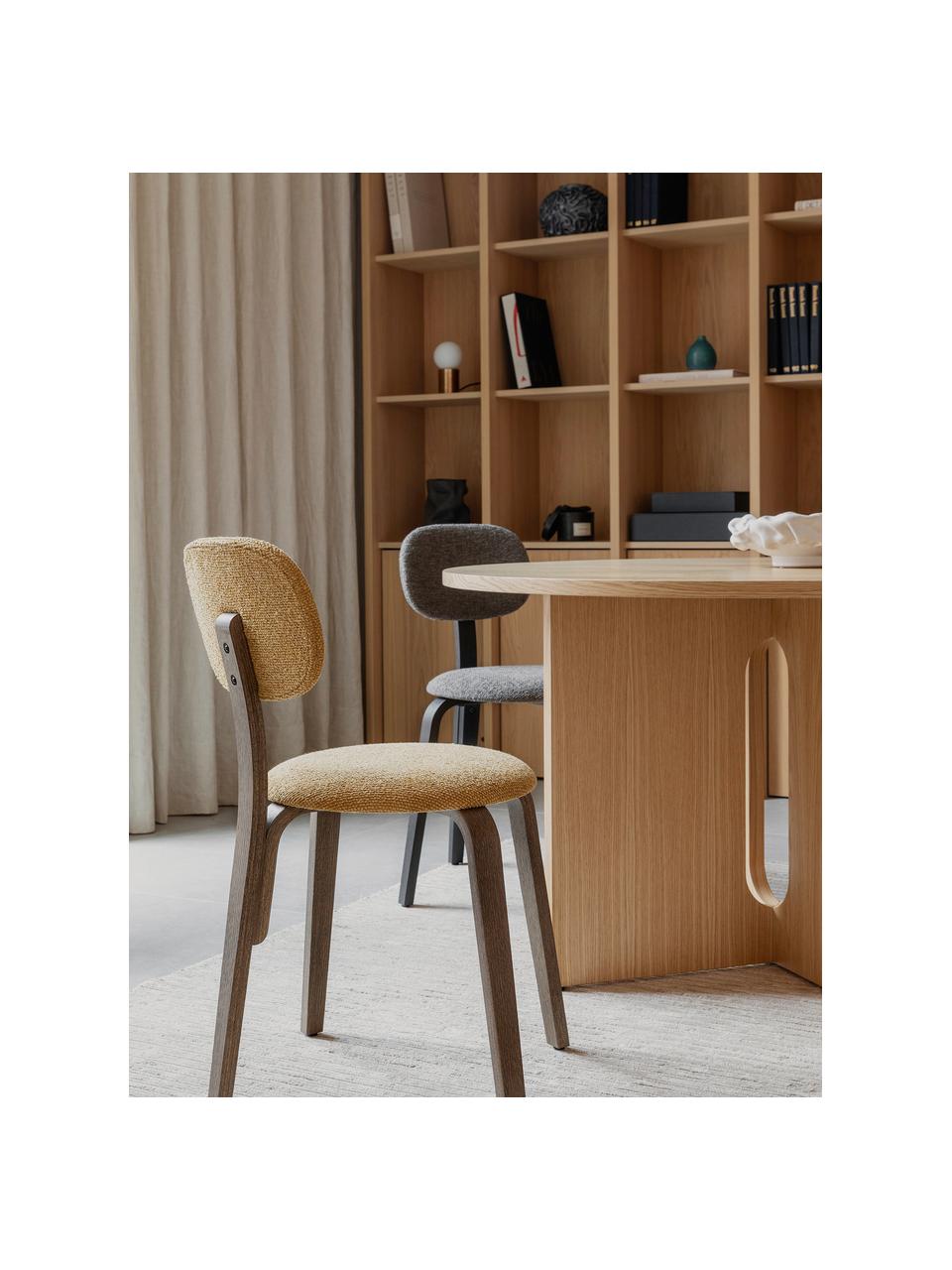 Runder Esstisch Androgyne mit Eichenfurnier, verschiedene Größen, Mitteldichte Holzfaserplatte (MDF) mit Eichenholzfurnier, Helles Holz, Ø 120 cm
