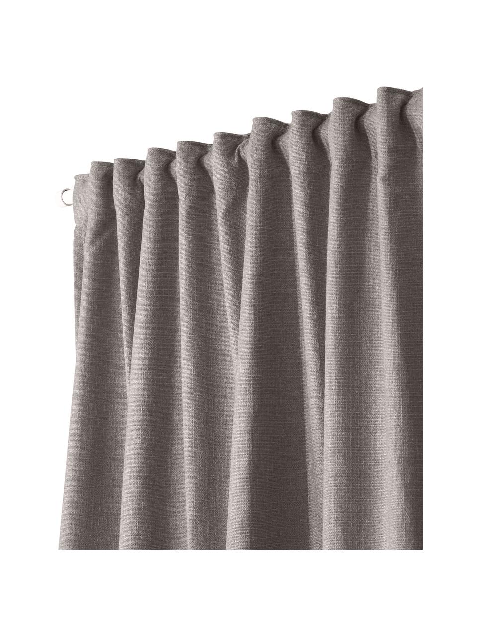 Nepriehľadný záves Jensen, 2 ks, 95 % polyester, 5 % nylon, Sivá, Š 130 x D 260 cm