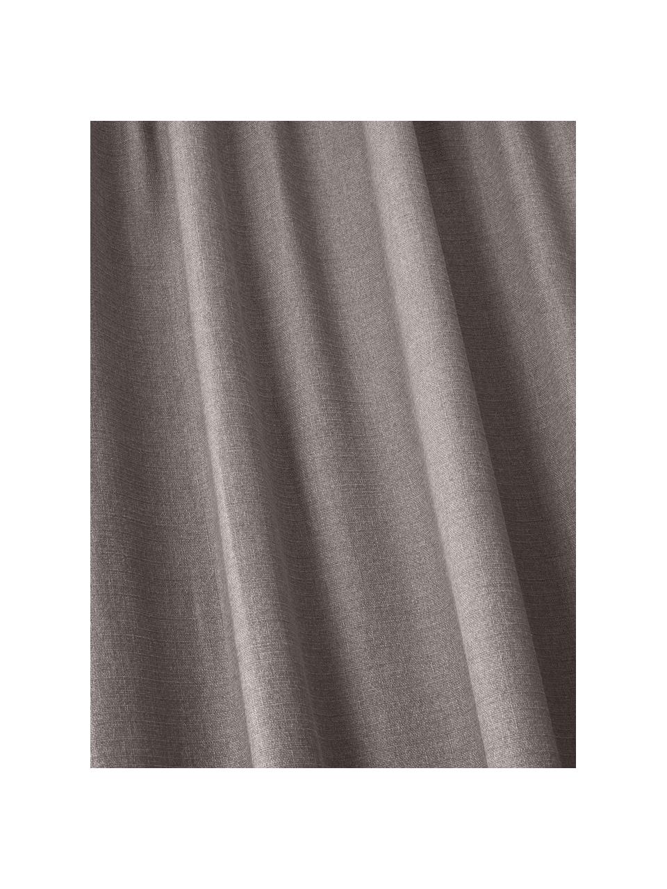 Rideaux opaques avec ruflette multiple Jensen, 2 pièces, 95 % polyester, 5 % nylon, Grège, larg. 130 x long. 260 cm