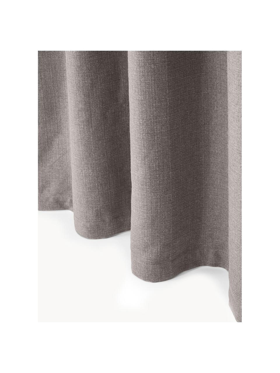 Blickdichter Vorhang Jensen mit Multiband, 2 Stück, 95 % Polyester, 5 % Nylon, Greige, B 130 x L 260 cm