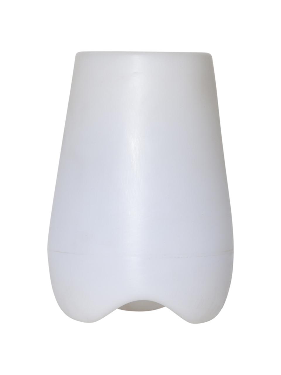 Lámpara macetero LED para exteriores Flame, Plástico, Blanco, Ø 28 x Al 40 cm