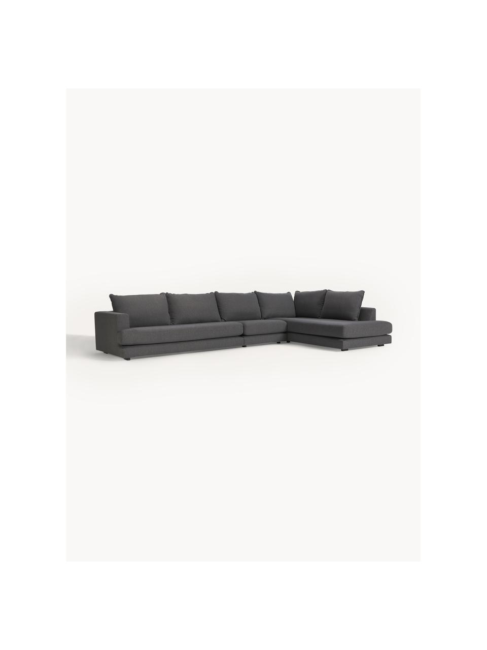 XL-Ecksofa Tribeca, Bezug: 100 % Polyester Der hochw, Gestell: Massives Kiefernholz, FSC, Webstoff Anthrazit, B 405 x T 228 cm, Eckteil links