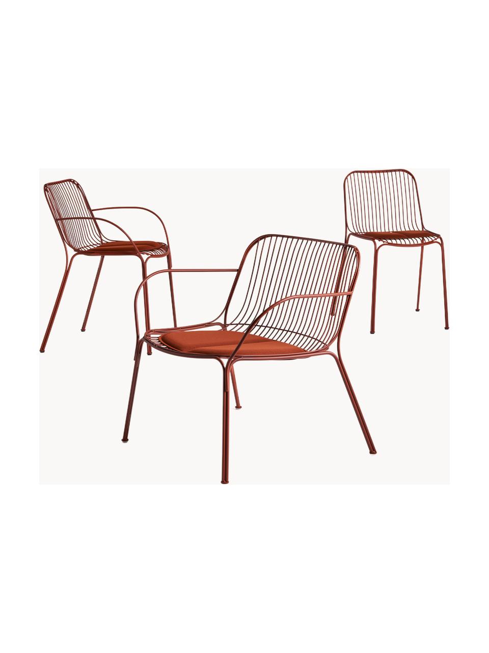 Cojín de asiento para exterior Hiray, Tapizado: 50% poliacrílico, 45% pol, Rojo cobrizo, An 43 x L 47 cm
