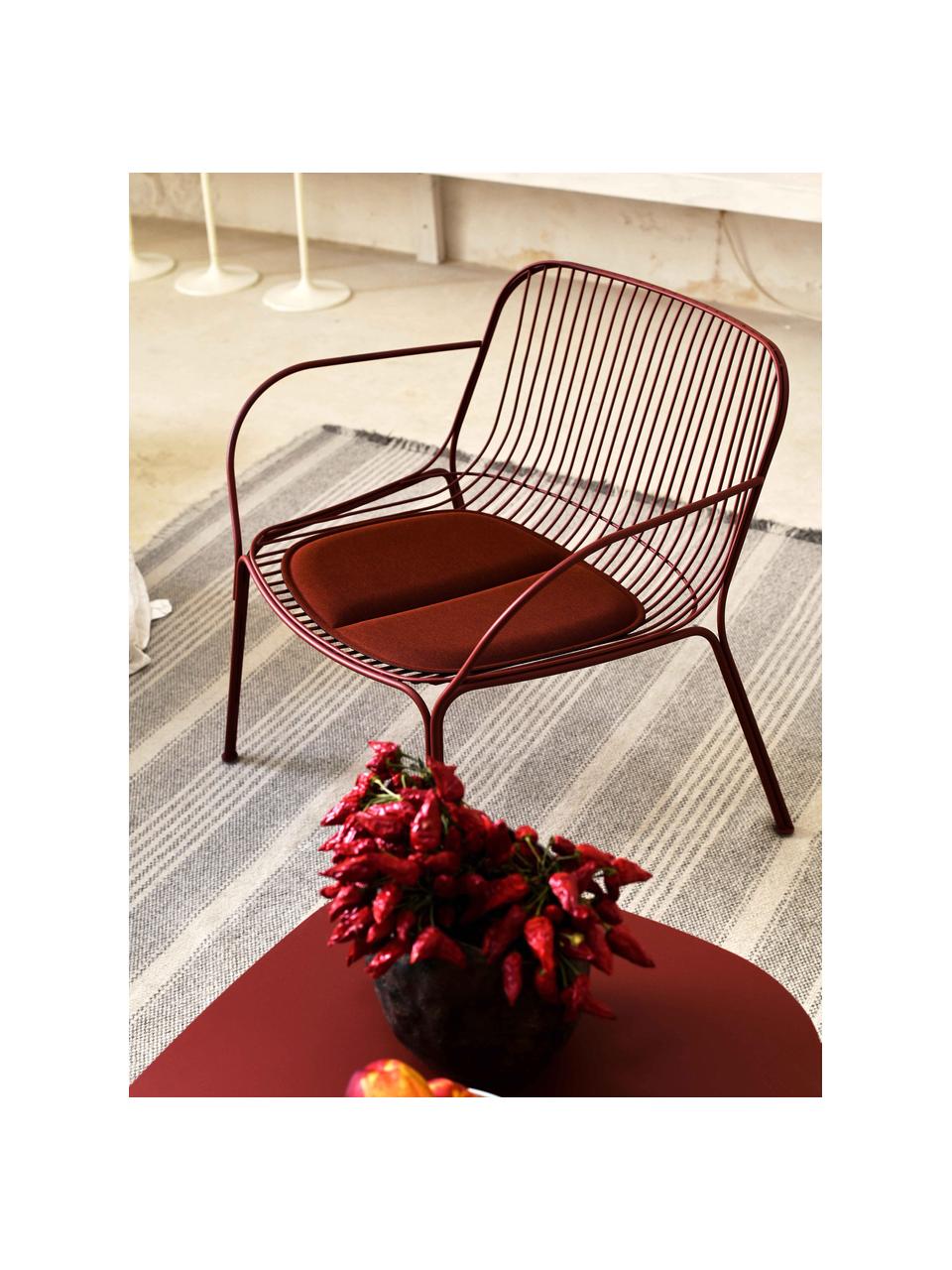 Coussin de chaise d'extérieur Hiray, Rouge rouille, larg. 43 x long. 47 cm