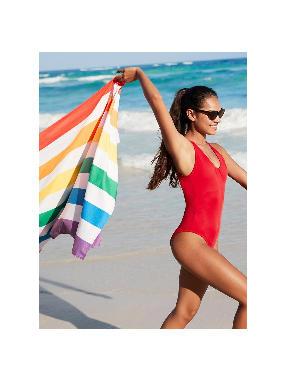 Plážový uterák z mikrovlákna Summer, rýchloschnúci, Viacfarebná, biela