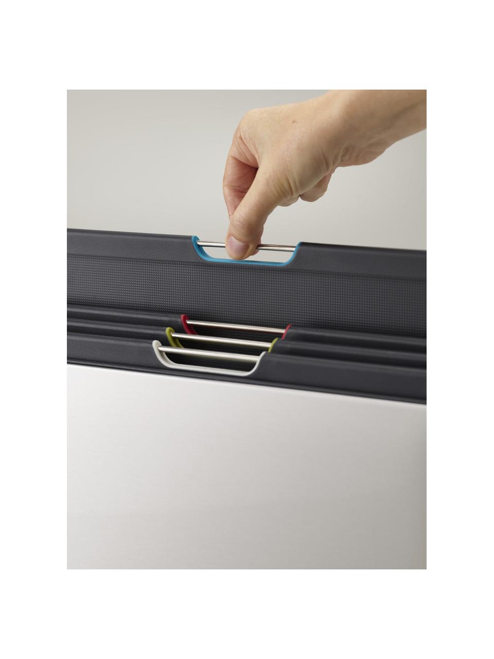 Set de tablas de cortar con soporte Folio, 5 pzas., Plateado, negro, An 36 x Al 27 cm