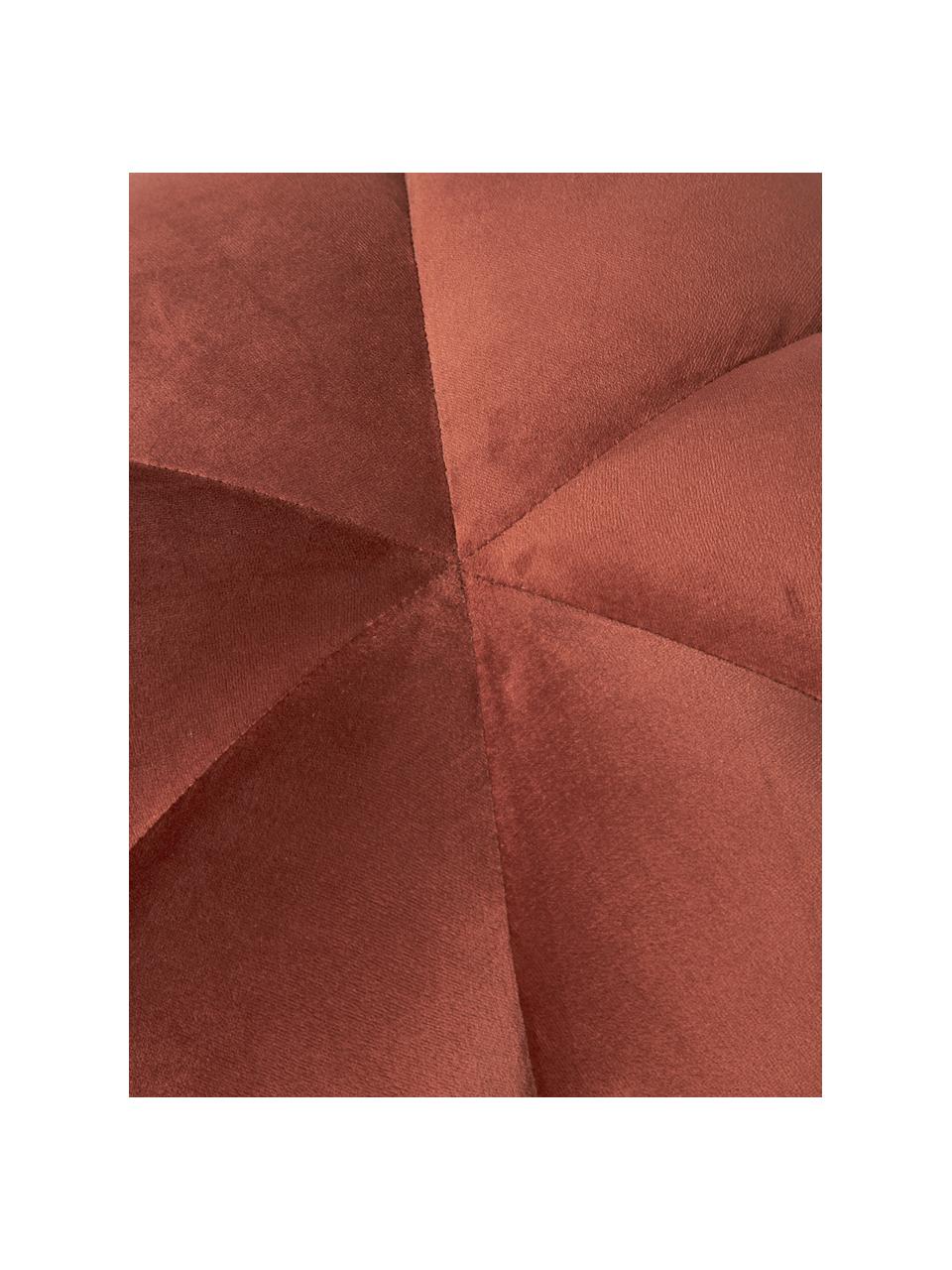 Samt-Hocker Cali, Bezug: Polyestersamt, Samt Terrakotta, Ø 46 x H 44 cm