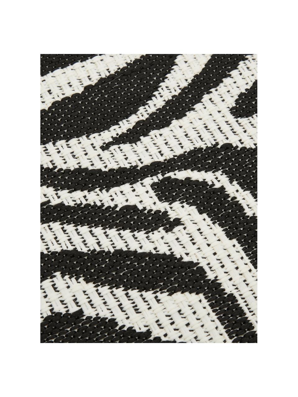 Tappeto da interno-esterno con stampa zebra Exotic, 86% polipropilene, 14% poliestere, Bianco crema, nero, Larg. 120 x Lung. 170 cm (taglia S)