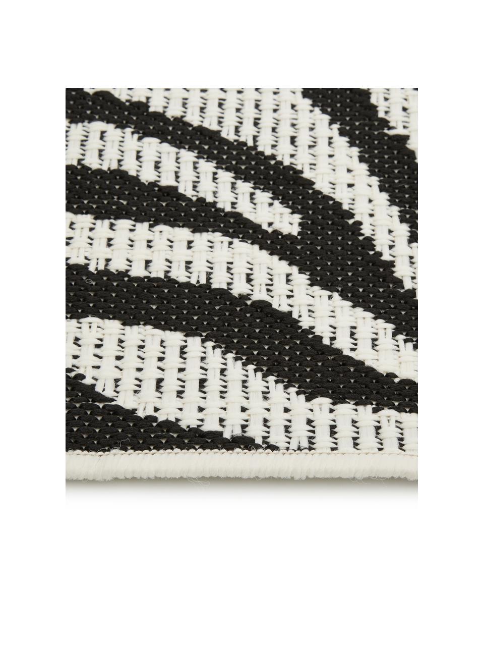 In- & outdoor vloerkleed Exotic met zebra print, 86% polypropyleen, 14% polyester, Crèmewit, zwart, B 120 x L 170 cm (maat S)