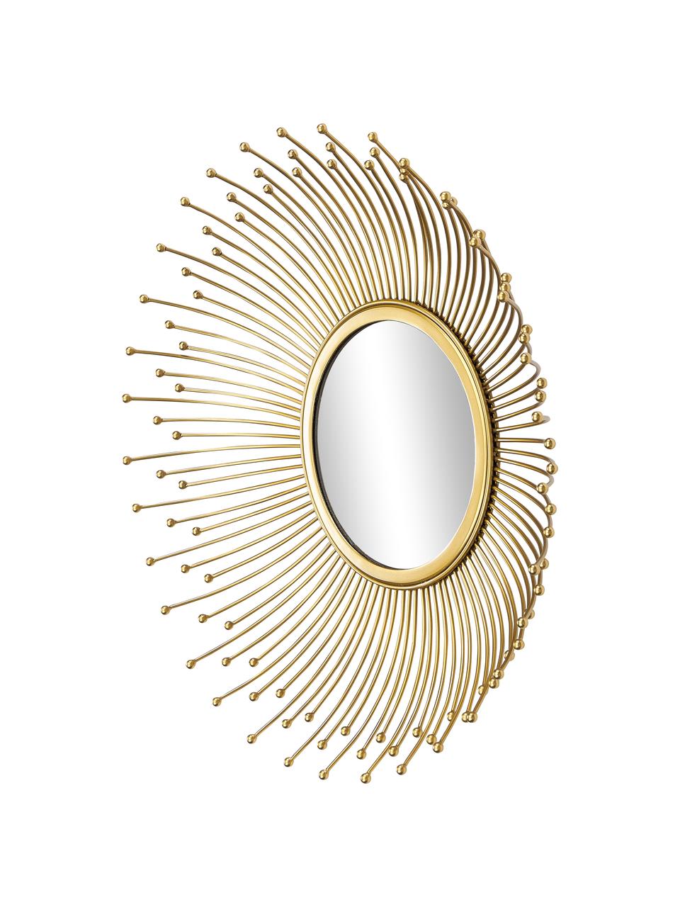 Miroir mural décoratif Erina, Métal, enduit, Couleur dorée, Ø 58 cm