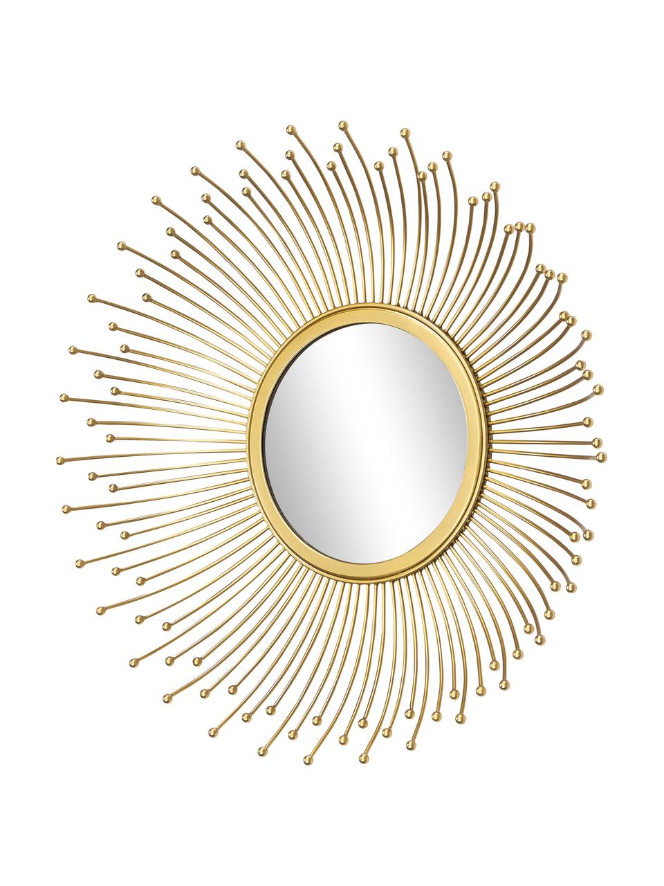 Miroir mural décoratif Erina, Métal, enduit, Couleur dorée, Ø 58 cm