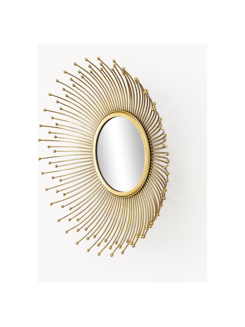 Nástenné zrkadlo s kovovou dekoráciou Erina, Potiahnutý kov, Odtiene zlatej, Ø 58 cm