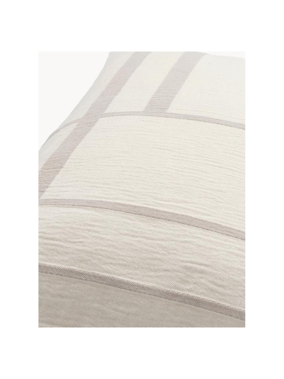 Baumwoll-Kissenhülle Architecture, Baumwolle, Beige, Off White, B 40 x L 60 cm