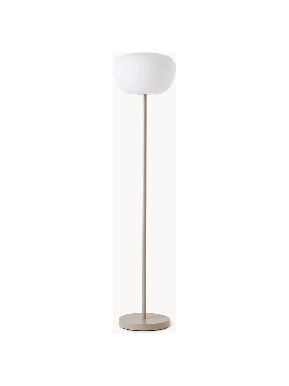 Mobile Outdoor Stehlampe Tara, dimmbar, Lampenschirm: Acrylglas, Weiß, Hellbeige, H 151 cm