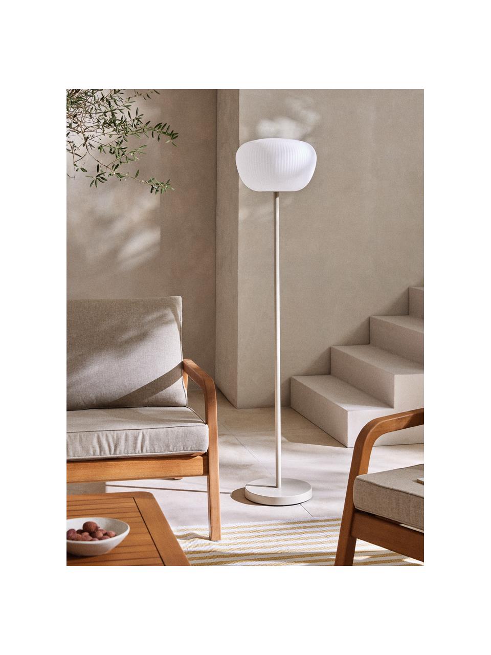 Mobile Outdoor Stehlampe Tara, dimmbar, Lampenschirm: Acrylglas, Weiss, Hellbeige, H 151 cm