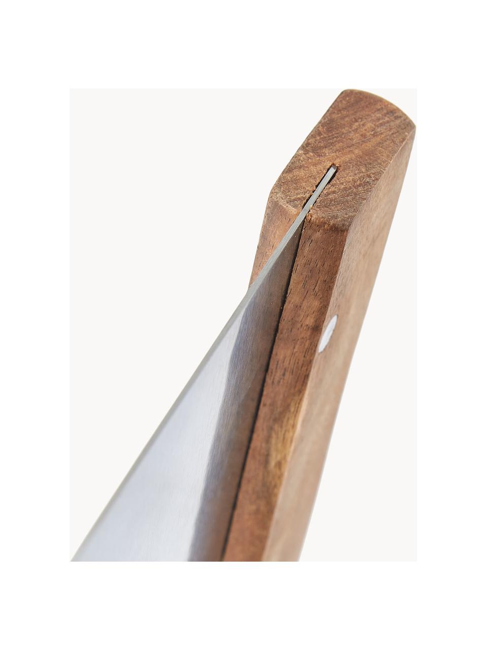 Deegsnijder Puka van acaciahout en edelstaal, Donker hout, zilverkleurig, B 15 cm x H 12 cm