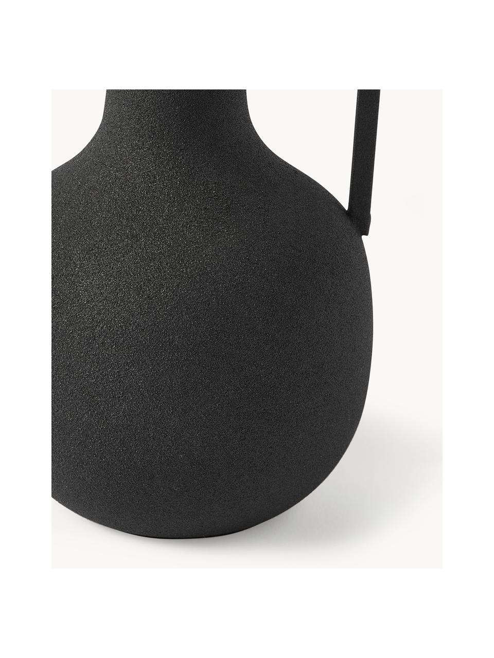 Set de jarrones de diseño Roman, 4 uds., Hierro con pintura en polvo, Negro, Set de diferentes tamaños