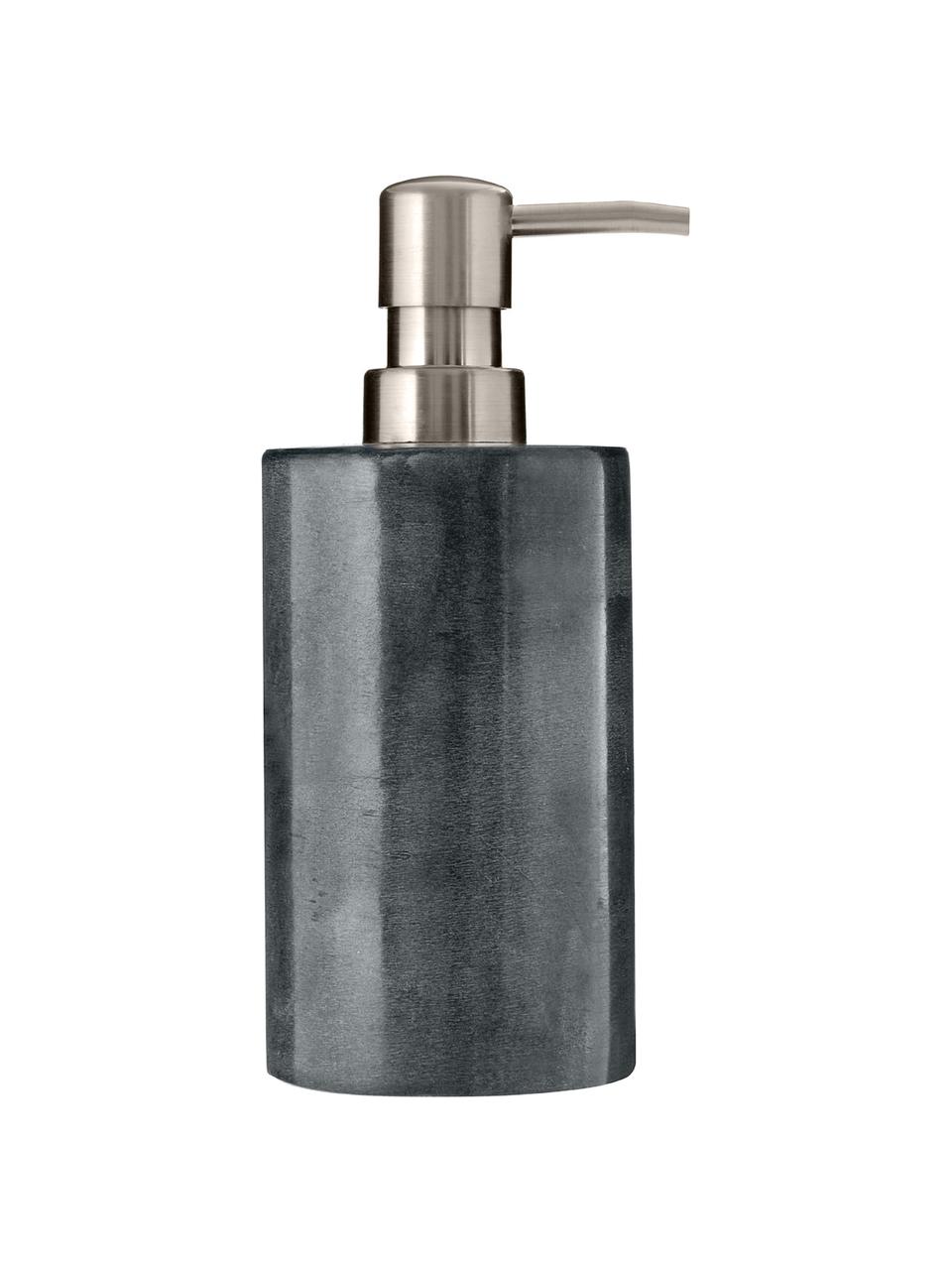 Dispenser sapone in marmo Lola, Marmo, Grigio, marmorizzato Testa della pompa: argentato, Ø 8 x A 18 cm