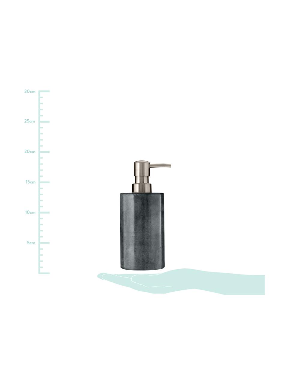 Dispenser sapone in marmo Lola, Marmo, Grigio, marmorizzato Testa della pompa: argentato, Ø 8 x A 18 cm