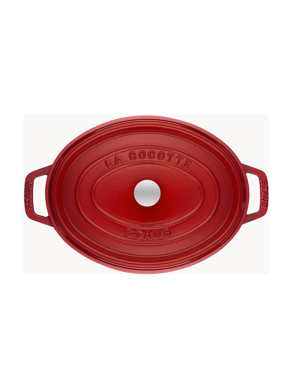 Casseruola ovale in ghisa La Cocotte, Ghisa smaltata, Rosso, argentato, Larg. 38 x Alt. 17 cm, 5,5 l