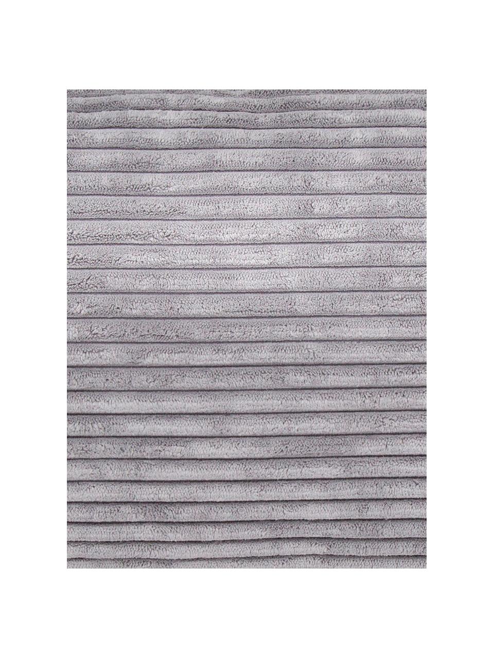 Puf de pana XL Velours, Tapizado: 88% nylon, 12% poliéster , Gris claro, Ø 140 x Al 90 cm