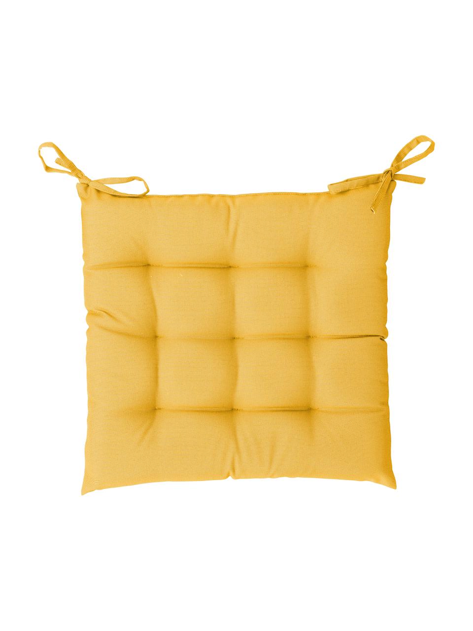 Coussin de chaise extérieur bicolore tissé St. Maxime, Jaune, noir, larg. 38 x long. 38 cm