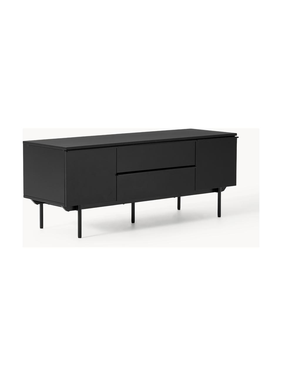 Aparador de madera Elona, Estructura: tablero de fibras de dens, Negro, An 140 x Al 55 cm