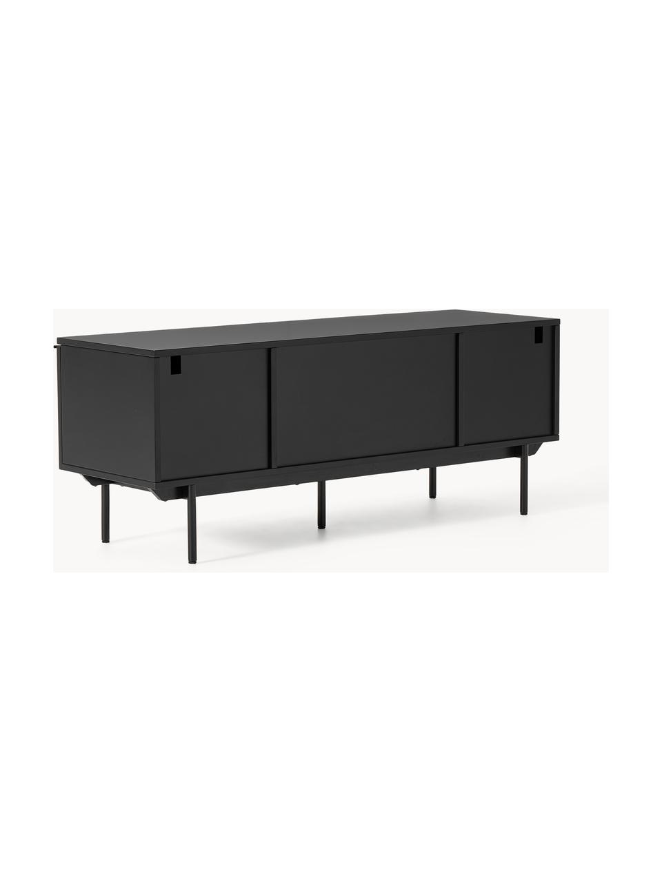 Aparador de madera Elona, Estructura: tablero de fibras de dens, Negro, An 140 x Al 55 cm