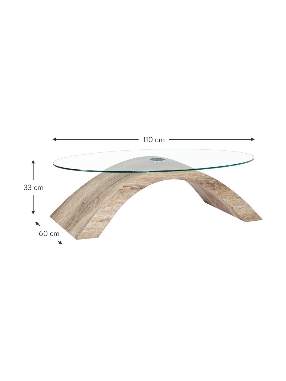 Konferenční stolek Kenya, Transparentní, světle hnědá, Š 110 cm, H 60 cm