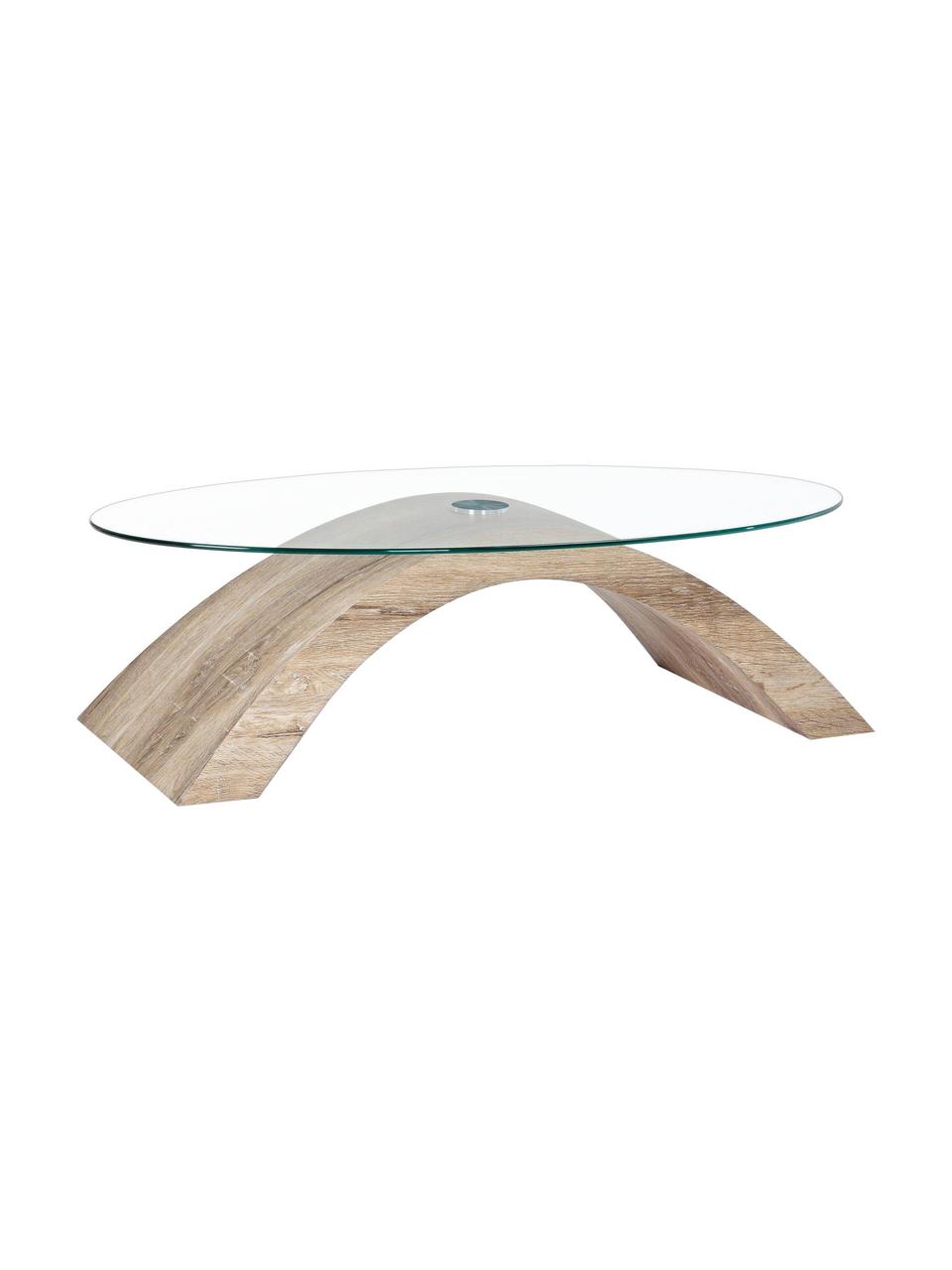 Tavolino da salotto Kenya, Struttura: pannello di fibra a media, Legno, trasparente, Larg. 110 x Prof. 60 cm