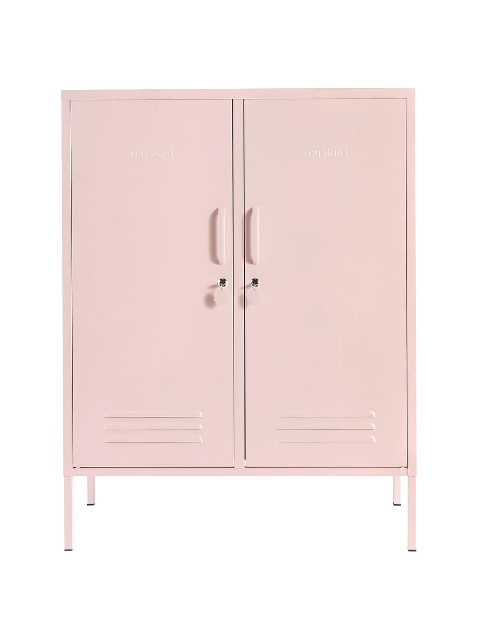 Rangement en métal Midi, Métal, enduit, Rose blush, larg. 85 x haut. 111 cm