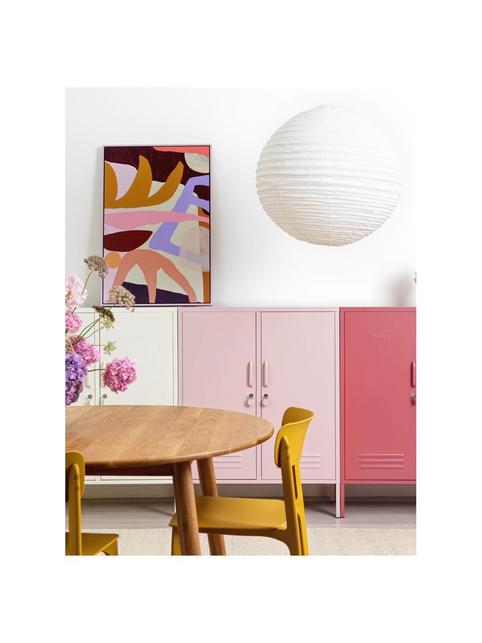 Credenza alta in metallo The Midi, Acciaio verniciato a polvere, Rosa chiaro, Larg. 85 x Alt. 111 cm